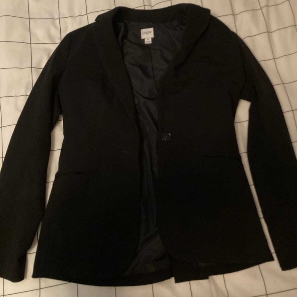 J.crew one button black blazer